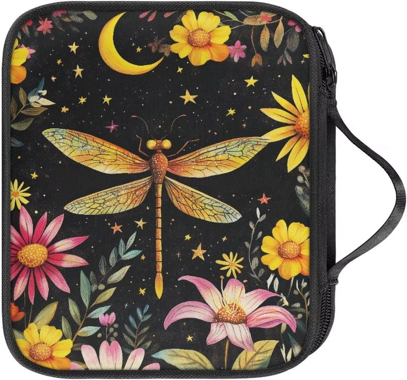 Vanideaoty Store Dragonfly Flowers Crochet Hook Case Crochet Hook Organizer Easy to Carry for Needles and Accessories - Image 1